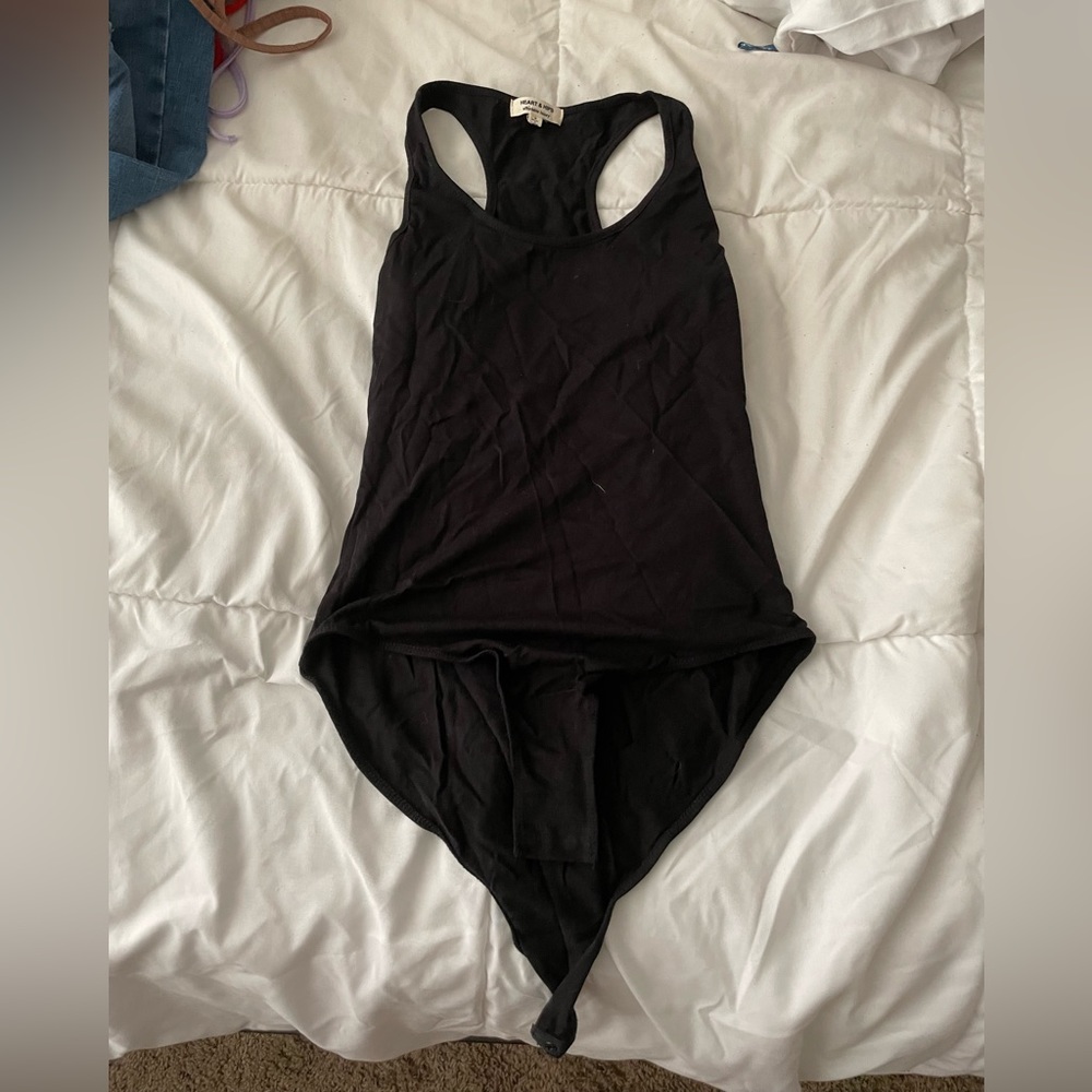 black racerback body suit